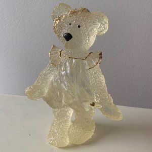 Gold and Clear Glass "Chelsea" Teddy Bear Figurine